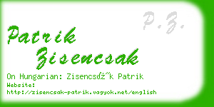 patrik zisencsak business card